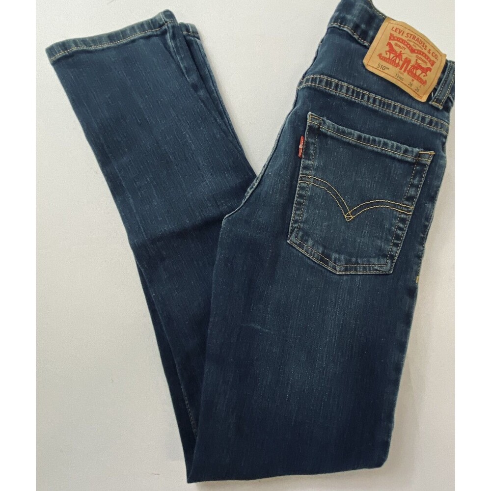 Levis 510 Boys Medium Wash 5 Denim Blue Skinny Jeans Size 12 Regular 26x26